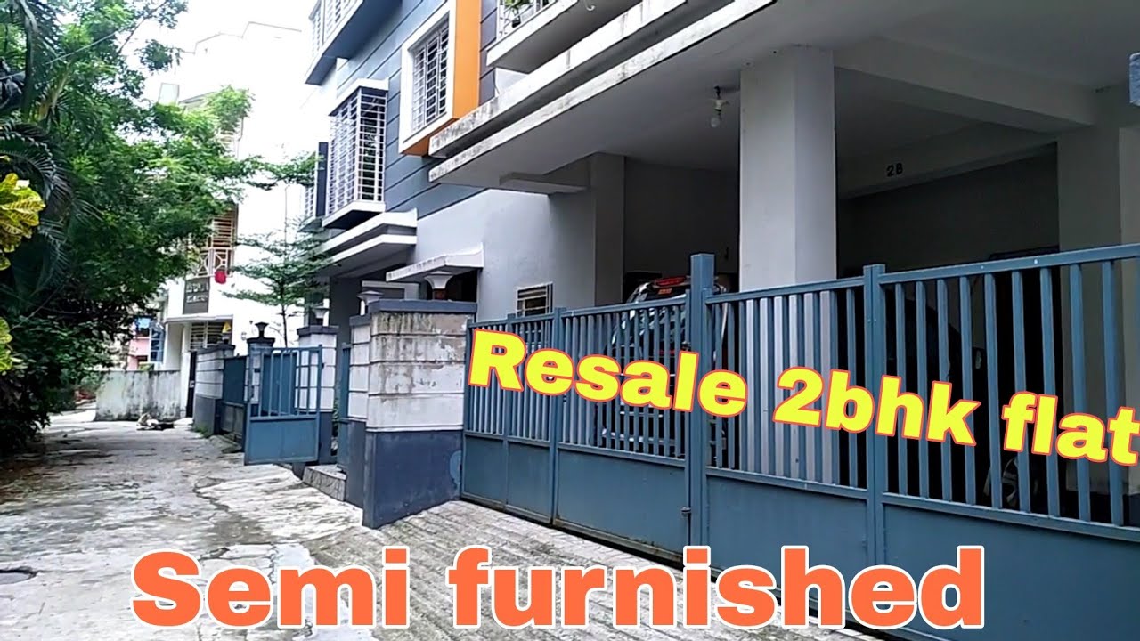 Resale 2bhk semi furnished flat with covered car parking for sale