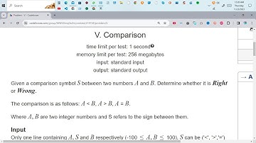 **Codeforces | Sheet 1 Problem V: Comparison | C++ Problem Solving Tutorial**