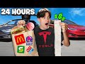 LETTING OUR TESLAS CHOOSE WHAT WE EAT FOR 24 HOURS!!! Double Tesla Family Food Challenge!