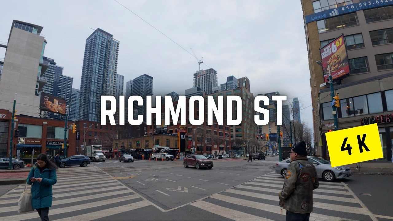 Toronto 🇨🇦 Winter Walk | Richmond St: Niagara to Parliament, 4K