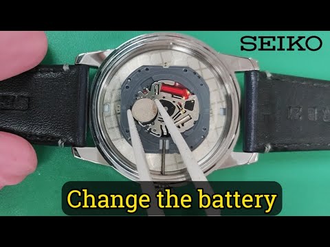 How to change the battery Seiko 6N76 quartz watch. - YouTube
