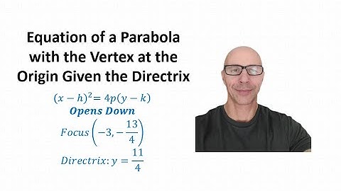 Find the equation of a Parabola Given the Focus and Directrix:  Opens Down