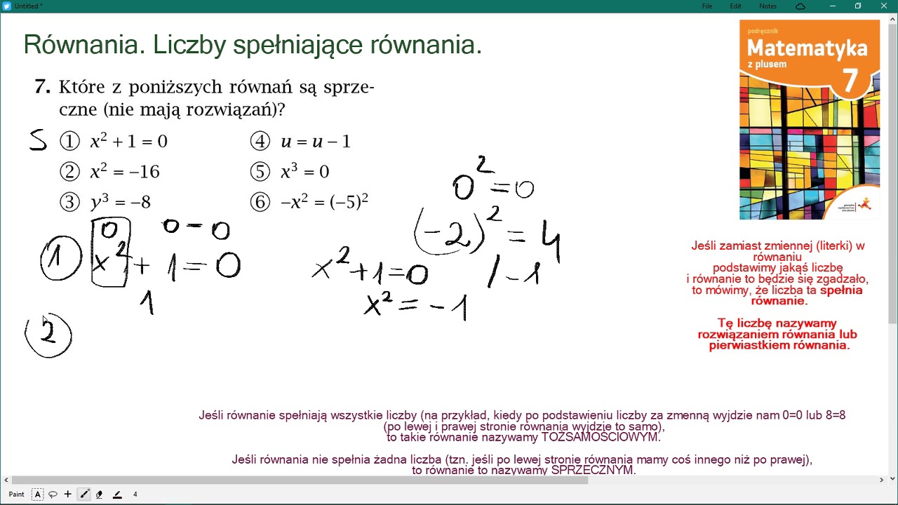 zad. 7 str. 190 RÓWNANIA. Matematyka z plusem 7 - YouTube