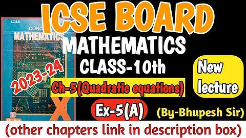 QUADRATIC EQUATIONS || EX-5(A) || CH-5 || CLASS-10TH || ICSE || SELINA CONCISE #problems_beater