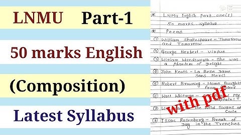 LNMU BA part -1 50 Marks English syllabus/ LNMU Part-1 Composition English syllabus