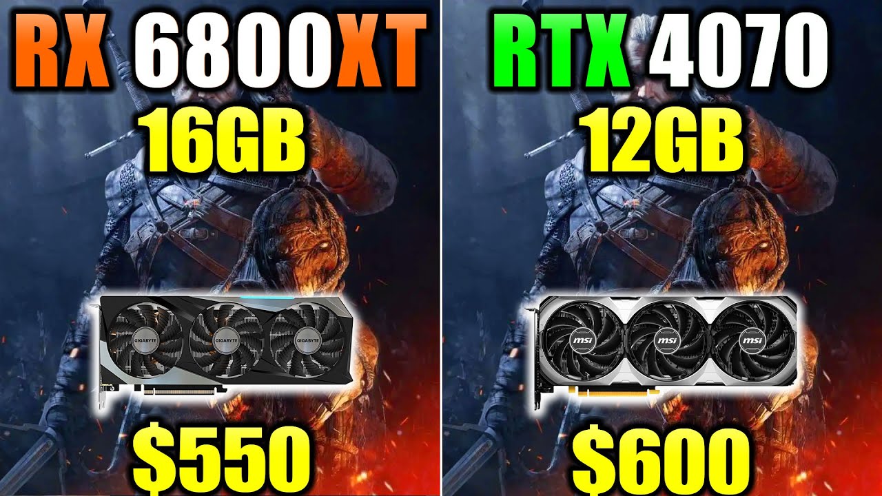 RTX 4070 vs RX 6800 XT - 12 GB vs 16GB