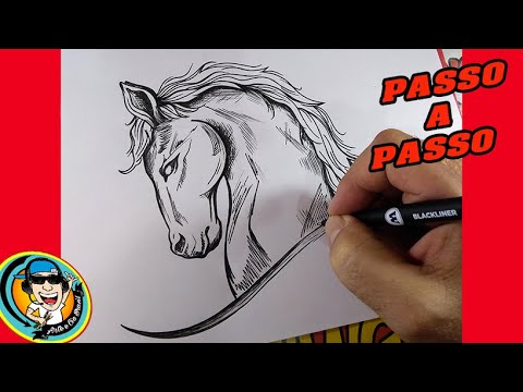 COMO DESENHAR CAVALO ESTILO TATTOO - PASSO A PASSO 