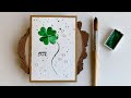 How to paint lucky clover with watercolours  card for st patricks day