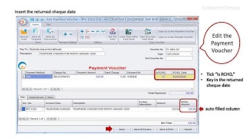 AutoCount V2 - Returned Cheque