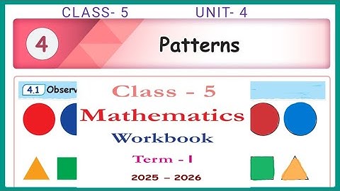 Patterns, Class- 5, Maths workbook answers term1