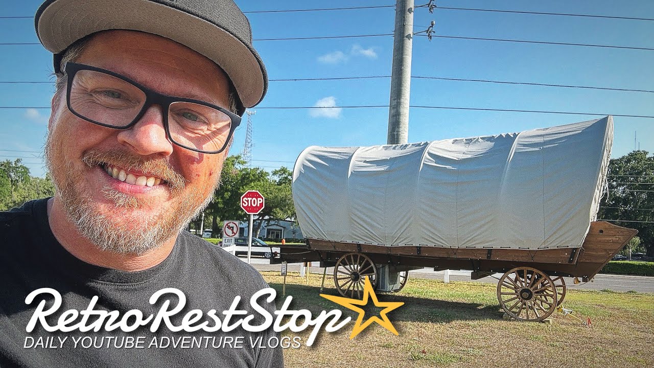 Covered Wagon Roadside Attraction At Stage Stop RV Campground In Winter Garden Fl | Retro Rest Stop