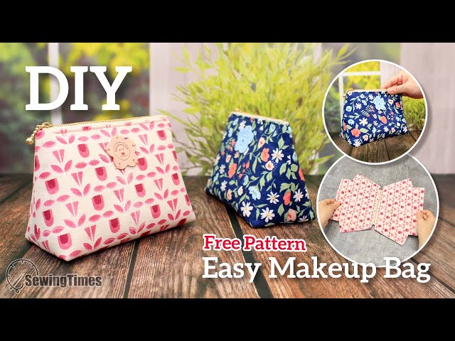 DIY Makeup Cosmetic Bag  How to make a Cute Pouch with 3