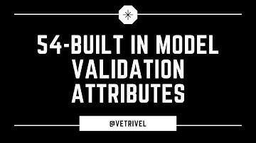 Part 54-Built In Model Validation Attributes