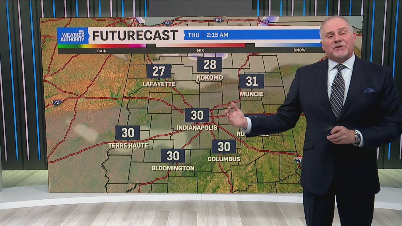 Temperaturs to drop and snow to arrive in central Indiana - YouTube