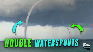 Ocean Phenomenon of a Double Waterspouts During a Storm