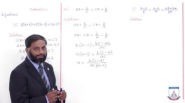 Class 7 - Mathematics - Chapter 11 - Lecture 2 Simple Equations - Allied Schools