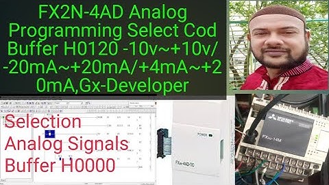 FX2N-4AD Analog Programming Select Cod Buffer H0120 -10v~+10v/-20mA~+20mA/+4mA~+20mA,Gx-Developer