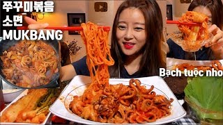 Mukbang SPICY SHORT ARM OCTOPUS & NOODLES / Korean eating show