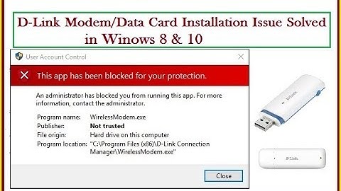 How to Solve D-Link Modem/Data Card installation issue in Windows 8 & 10