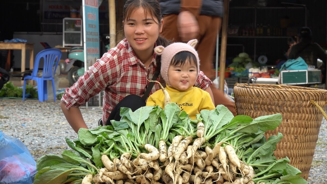 Harvest white radishes, sell them at the market, feed them to the ducks, and cook them