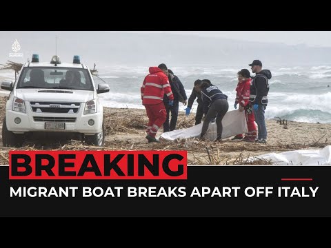 Dozens of migrants drown after boat breaks apart off southern Italy