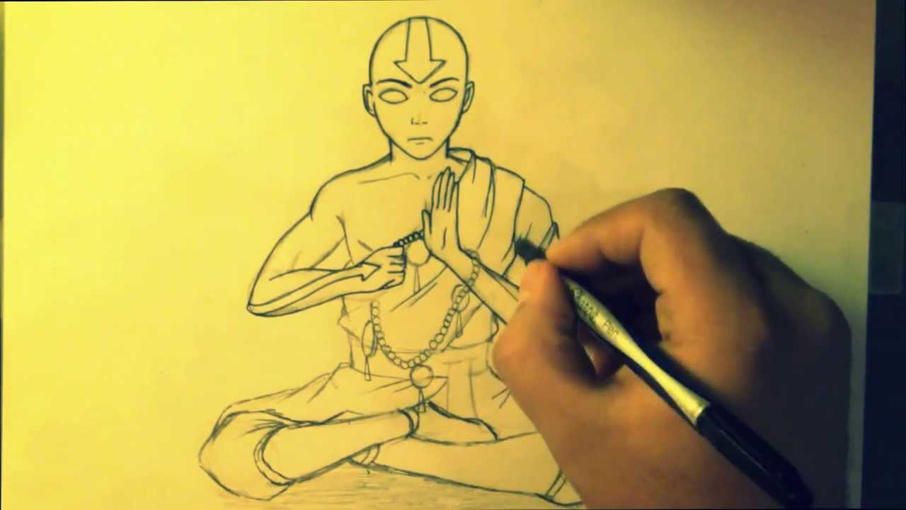 How to draw avatar aang - YouTube