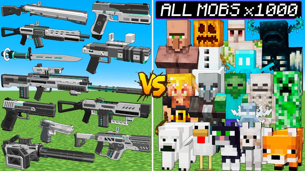 What TaCZ EMX Gun Can Defeat The Most All Minecraft Mobs Army? - YouTube