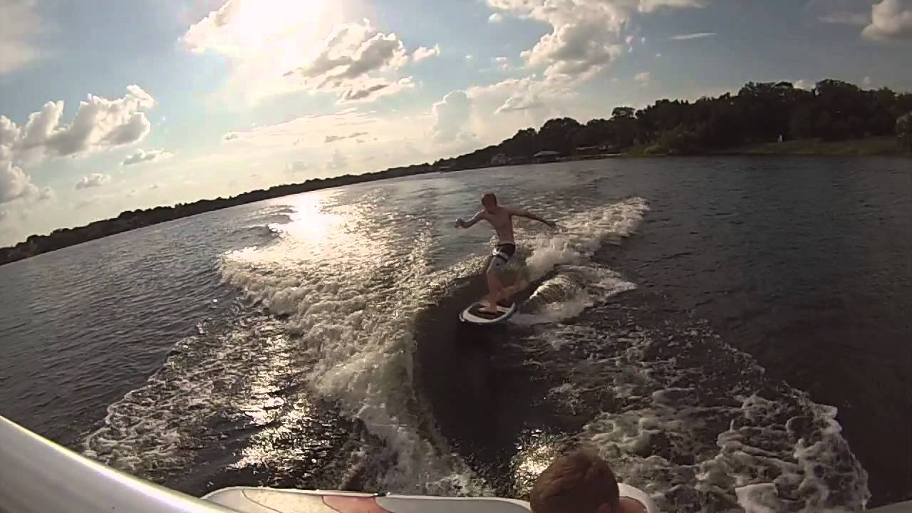 Wakesurfing and wakeboarding on Lake Agnes in Polk City, Florida YouTube