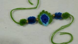 Crochet Peacock Feather Rakhi Crochet Peacock Feather Applique