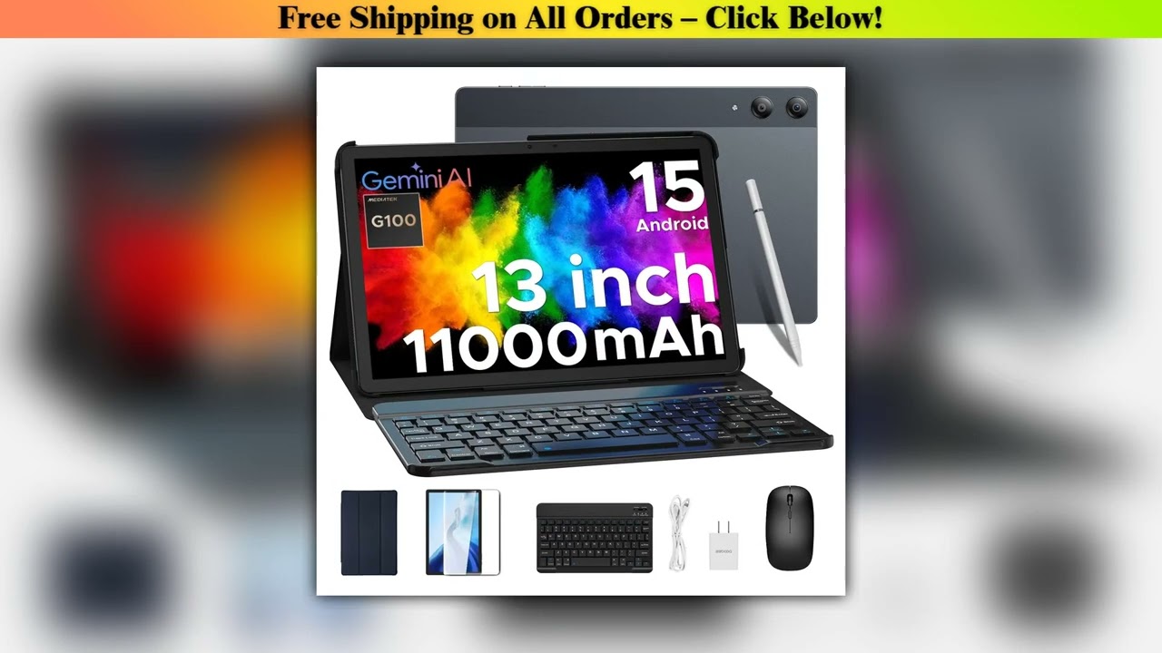 DOOGEE Tab E3 Pro 2-in-1 Tablet PC 13" Screen Android 15 Gemini AI 32GB RAM (8+24) 256GB 11000mAh