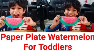 Paper Plate Craft/ Paper Plate Watermelon/DIY for toddlers by Ichappi