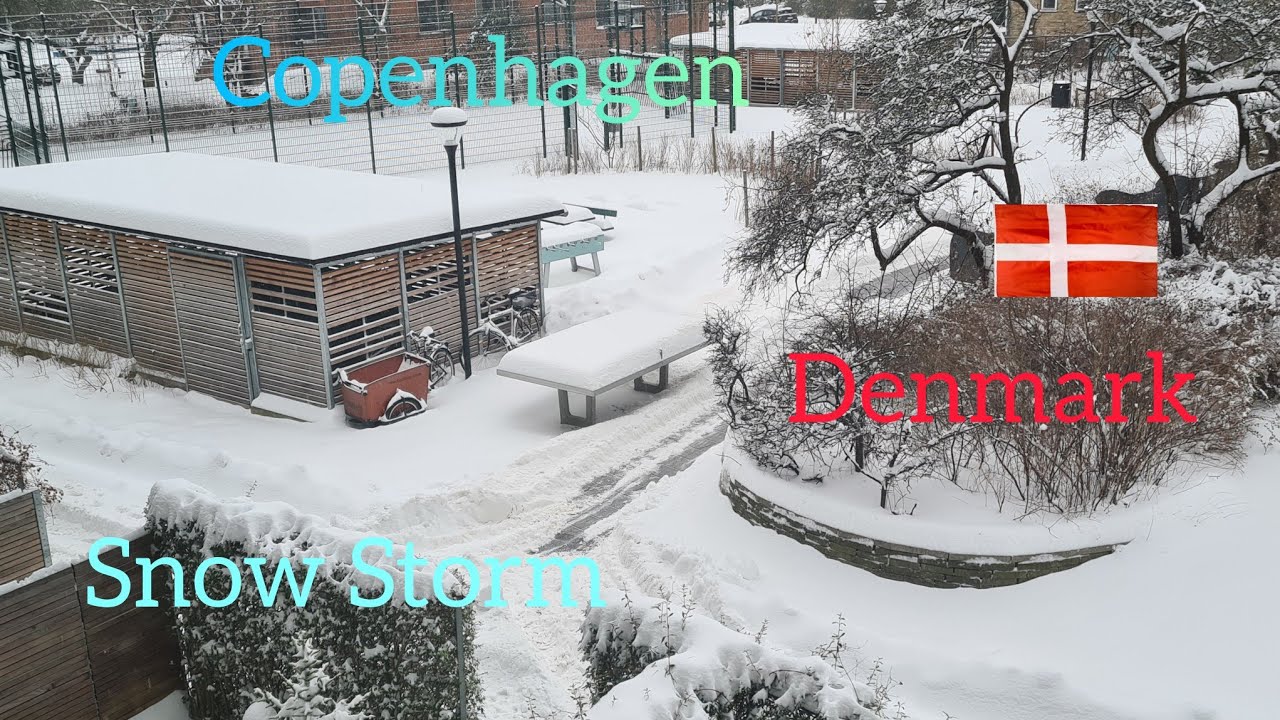 Heavy Snowfall 🇩🇰 Copenhagen |Snow Storm|