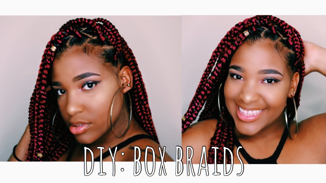 Box Braids With Rubber Bands At The End DIY: Box Braids!! (Rubber Band Method) - YouTube