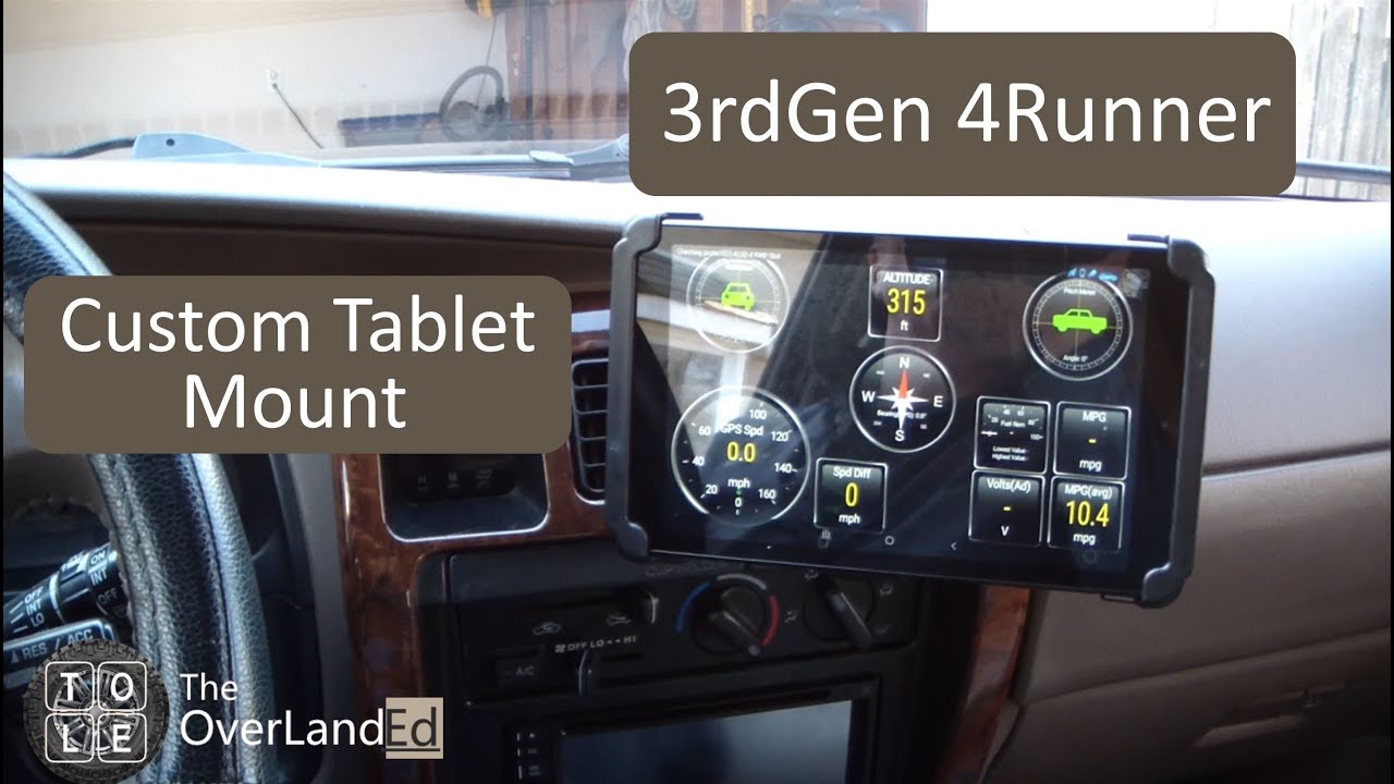 3rdGen 4Runner custom tablet mount YouTube