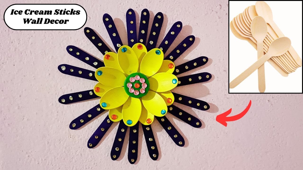 Ice Cream Sticks Wall Decor | Popsicle Sticks Crafts 