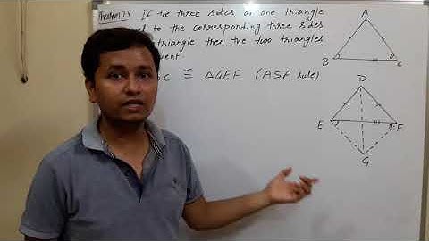 Triangles theorem 7.4 SSS congruence rule proof class 9