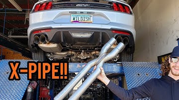 Resonator delete on 2019 Mustang GT! (X-pipe)