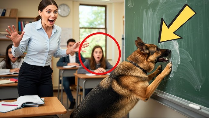 Teacher Laughs When K9 Dog Scratches at Chalkboard—Then a Hidden Door Opens! - YouTube