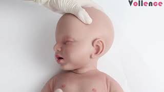 Vollence Full Silicone Baby Doll with Bone