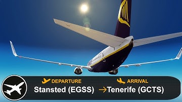 [P3D V4.3] Full Flight | Stansted to Tenerife (EGSS-GCTS) | PMDG 737-800 | Ryanair | RYR8156