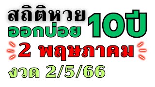 สถิติหวย 2 พฤษภาคม 'ย้อนหลัง10ปี ' ออกบ่อย!! 2/5/66 ละเอียดที่สุด!!