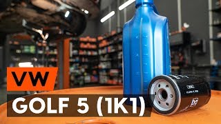 Oil Filter change on VW GOLF V (1K1) - video instructions