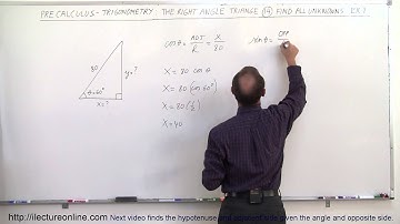 PreCalculus - Trigonometry: The Right Triangle (14 of 26) Find All Unknowns (Adj=? Opp=?)