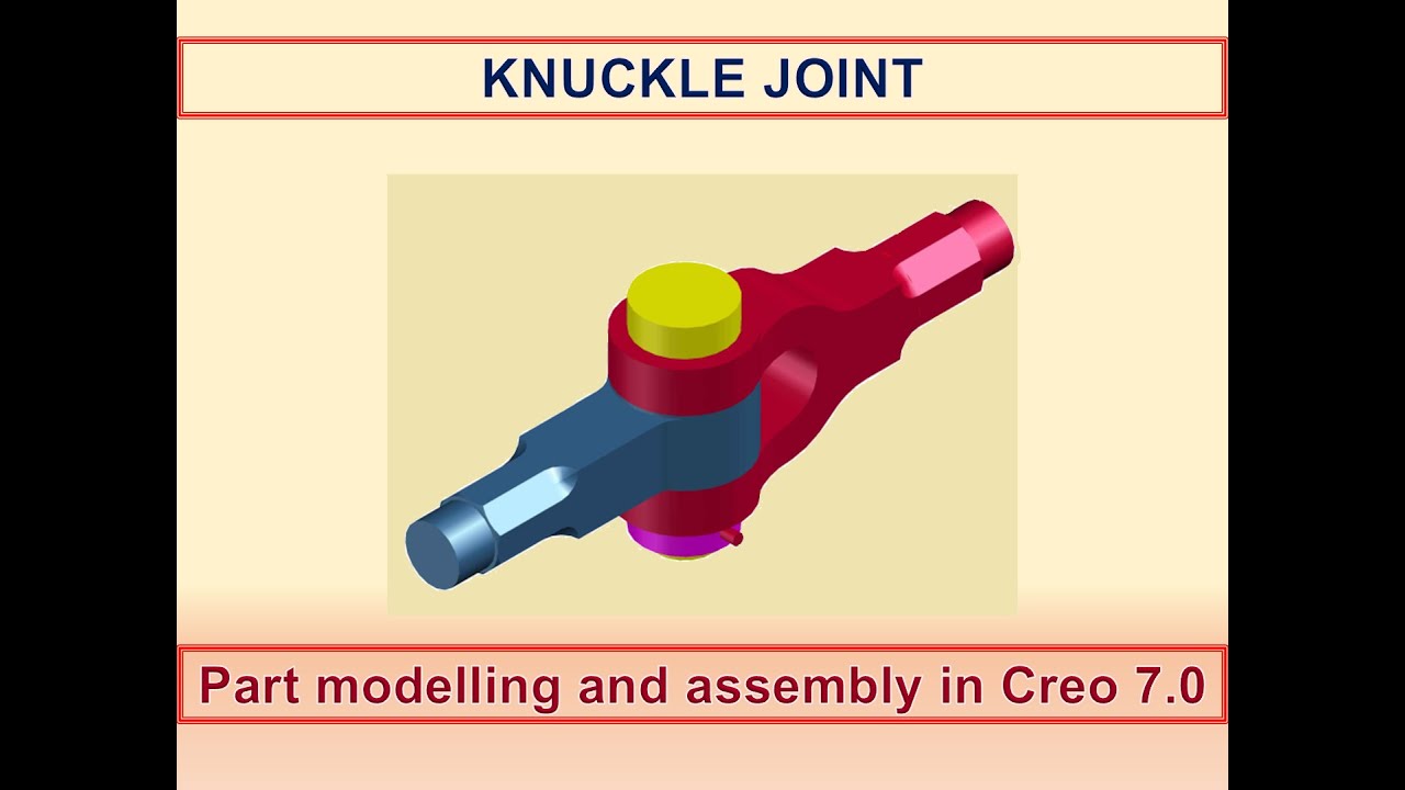 KNUCKLE JOINT : Part modelling and assembly in Creo 7.0 - YouTube