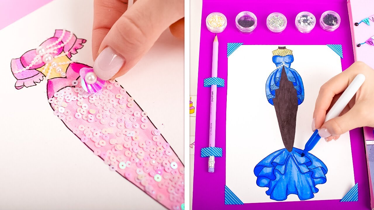 Let's Make Clothes For Paper Mermaids! Cute Paper Doll Crafts
