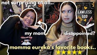 my mom’s favorite books of all time! 🥀🔪🖤 (spoiler alert: she’s a dark romance reader)