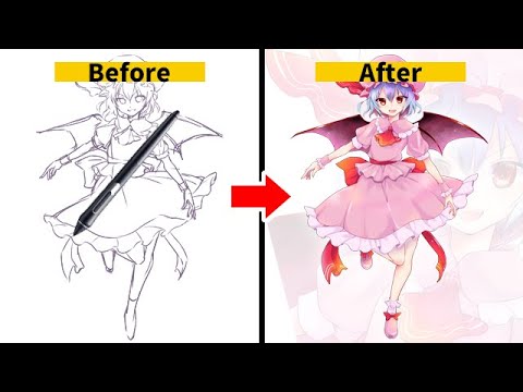 東方project レミリア スカーレット描いてみた イラストメイキング Sai2 Youtube