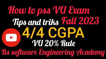 How to pass Vu finalterm Exam || How to get 4/4 CGPA in final term || Sana ilyas