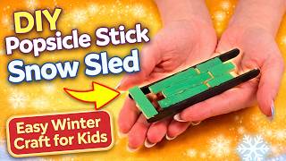 DIY Popsicle Stick Snow Sled ❄️ Easy Winter Craft for Kids #diy #craft #craftyfun #kids