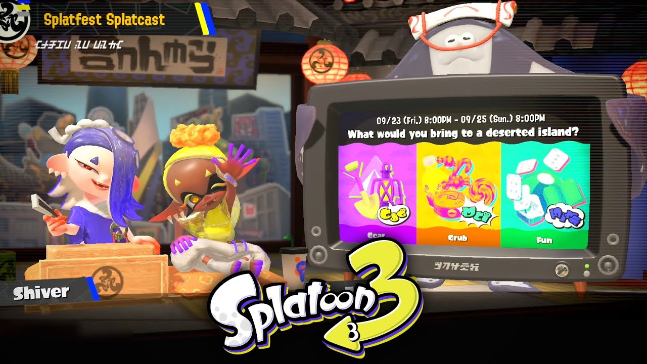Shiver Frye And Big Man Announces GEAR Vs GRUB Vs FUN Splatoon 3 Shiver Frye And Big Man Announces GEAR Vs GRUB Vs FUN Splatoon 3